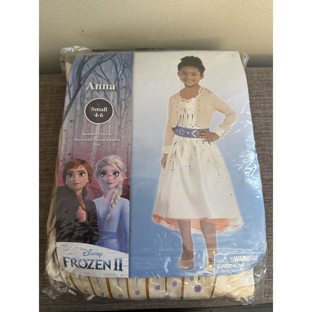 New Youth Girls Disney Frozen II Anna Costume Size Small 4-6 * Missing Belt*